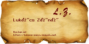 Lukács Zénó névjegykártya
